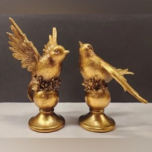 Frontgate Gold Bird Figurines